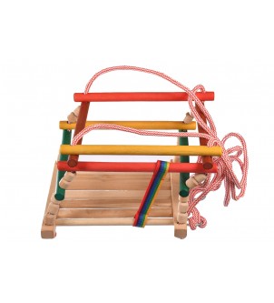 Drewniana huśtawka dla dzieci kolorowa