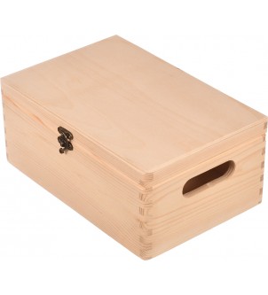Drewniane pudełko z klapą i z zapięciem 30x20cm