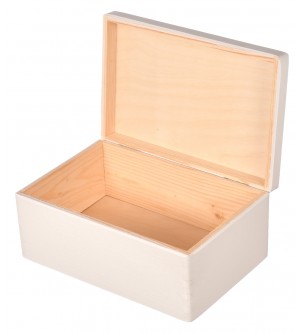 Pudełko drewniane białe 30x20x13