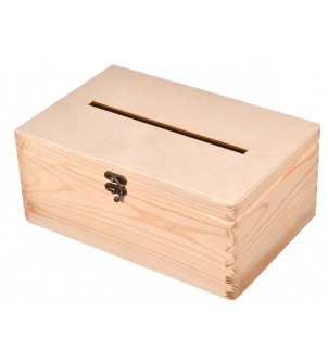 Drewniane pudełko na koperty skarbona