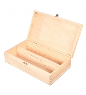 Drewniane pudełko na dwa wina z zapięciem