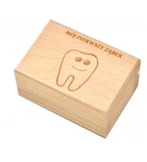 Drewniane pudełeczko na pierwszy ząbek