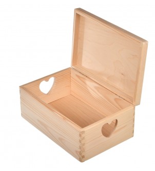 Pudełko drewniane uchwyt serce 30x20
