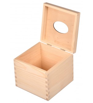 Pudełko drewniane na chusteczki kwadratowe