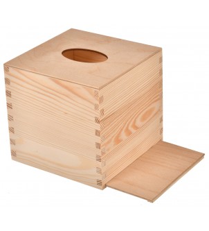 Drewniane pudełko na chusteczki kwadratowe