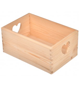 Wooden box heart 30x20x13cm