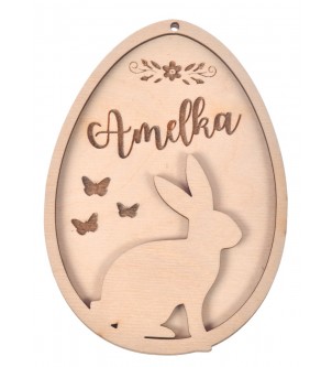 Jajko drewniane personalizowane dekoracja wielkanocna imię