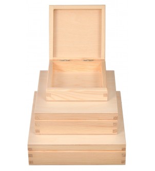 Pudełka drewniane 3szt.komplet decoupage