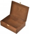 Pudełko drewniane z pokrywą brązowe z zapięciem 22x16cm