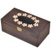 Drewniane pudełko na chusteczki brązowe