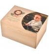 Skrzynka drewniana pudełko wspomnień z metryczką dziecka