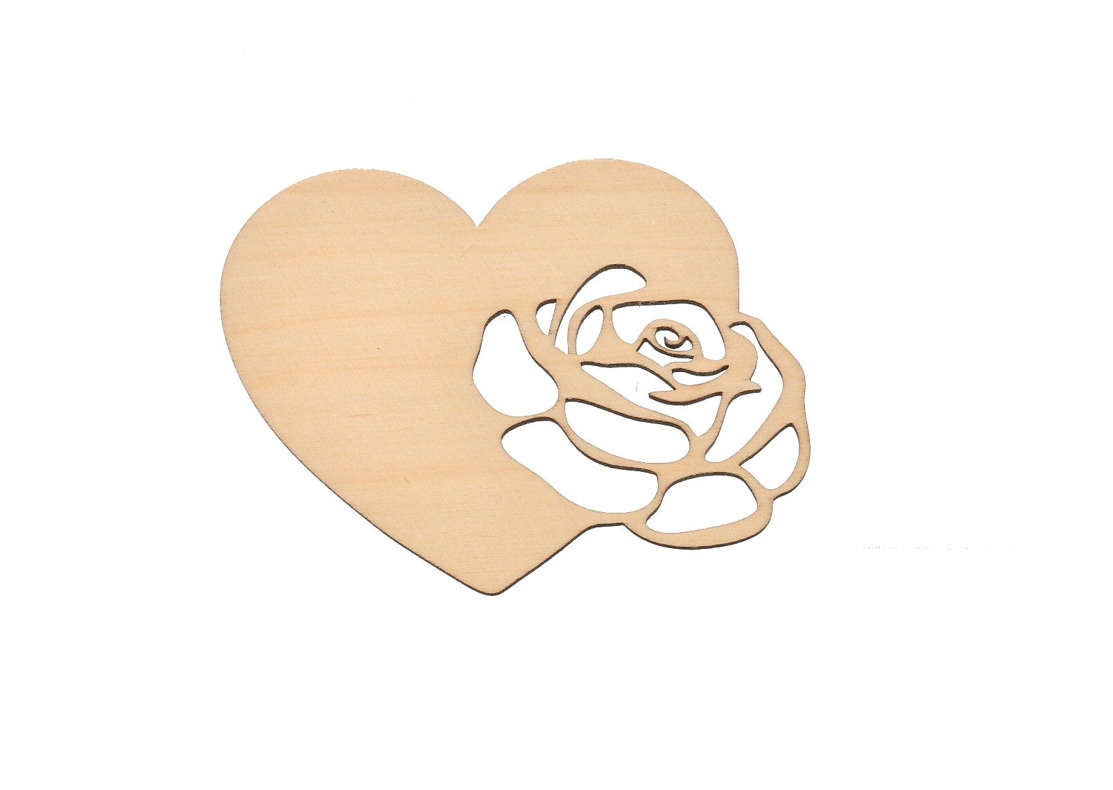 Serce ażurowe drewniana ozdoba