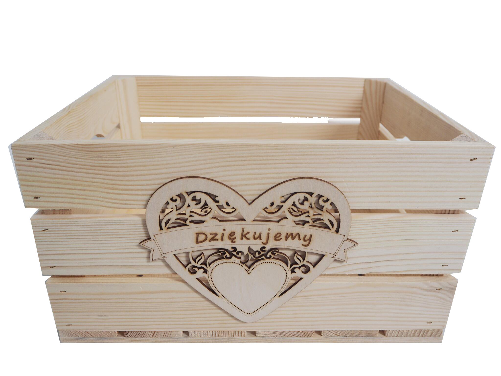 Drewniana skrzynka na podziękowania 40x30x22cm