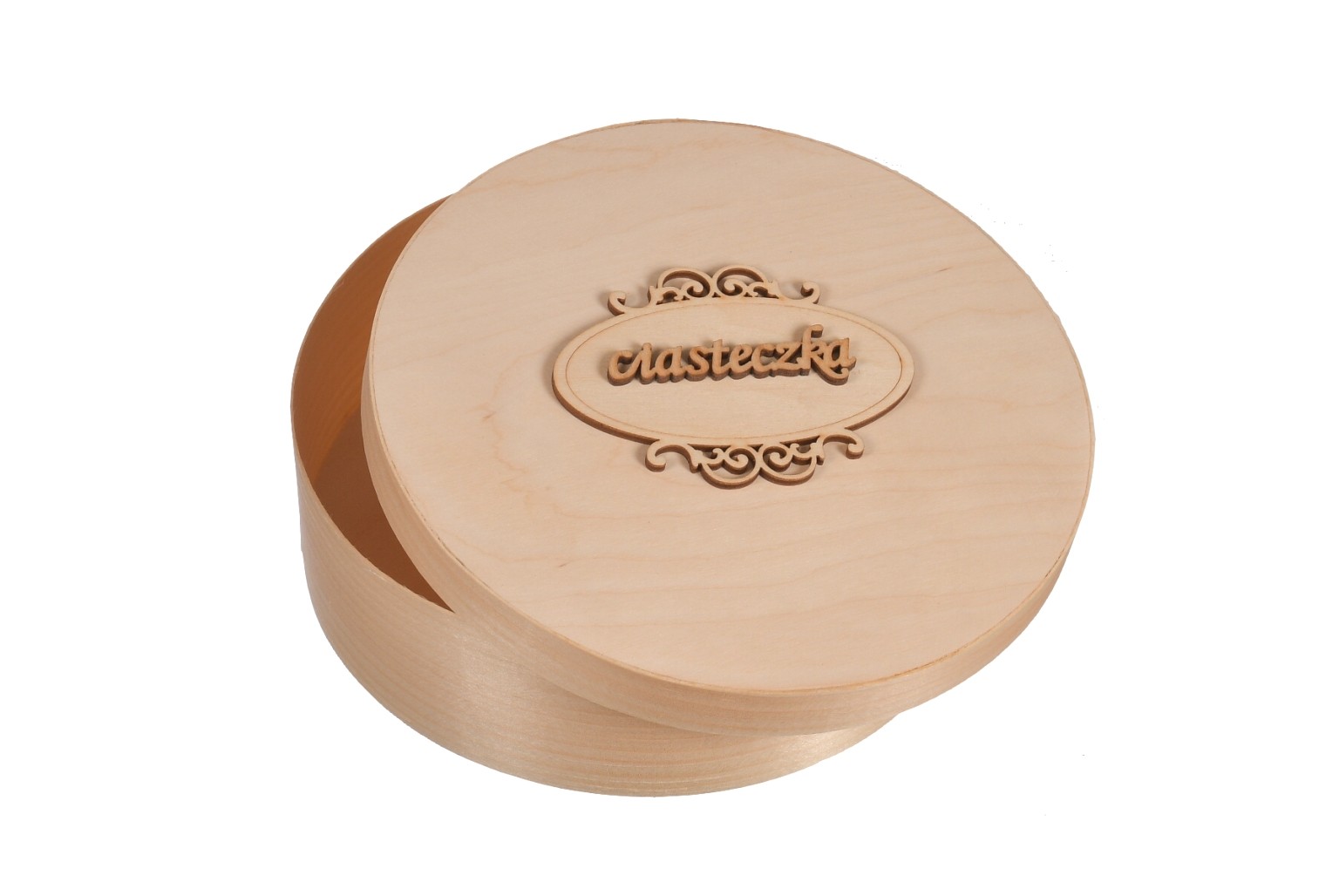 Pudełko drewniane okrągłe opakowanie na prezent 20cm