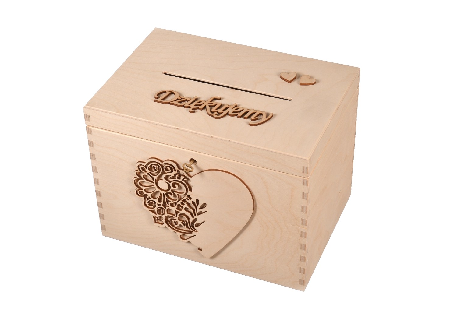 Drewniana skarbona na kartki życzenia Ślub Wesele