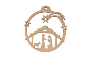Drewniana zawieszka ozdobna bożonarodzeniowa