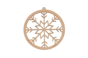 Drewniana świąteczna zawieszka ozdobna bombka