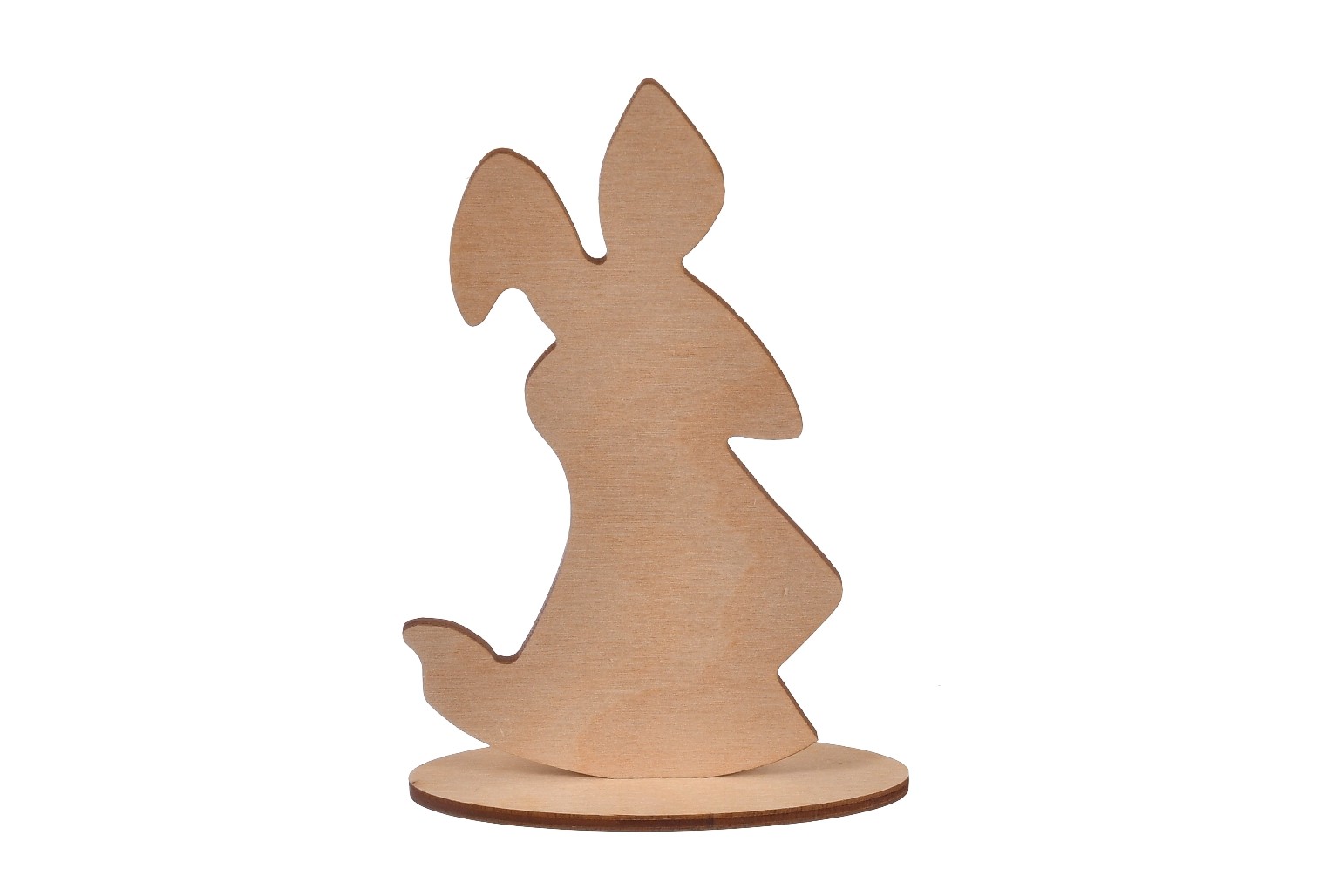 Drewniany zajączek wielkanocny na podstawce