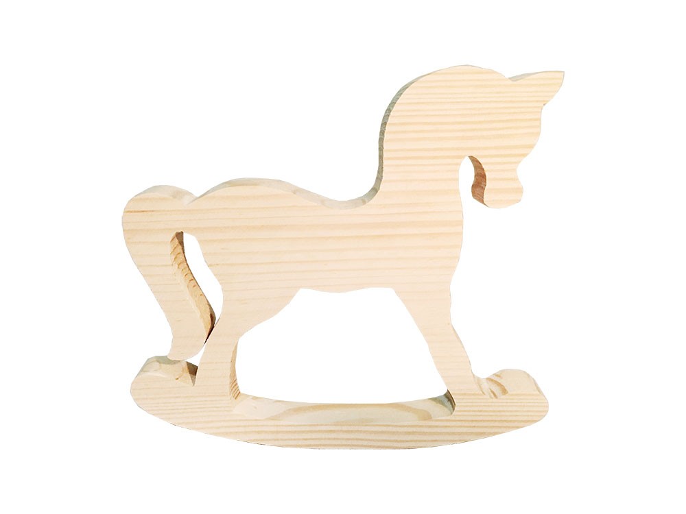 Koń drewniany na biegunach dekoracja