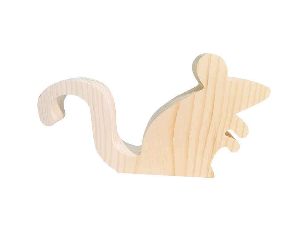 Drewniany dekor mysz do decoupage