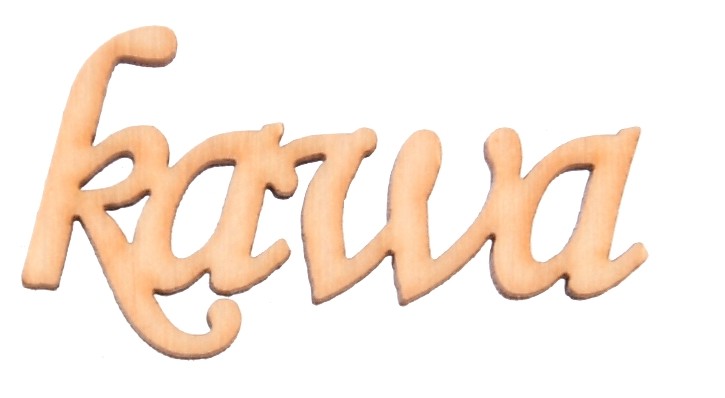 Napis kawa z sklejki mały