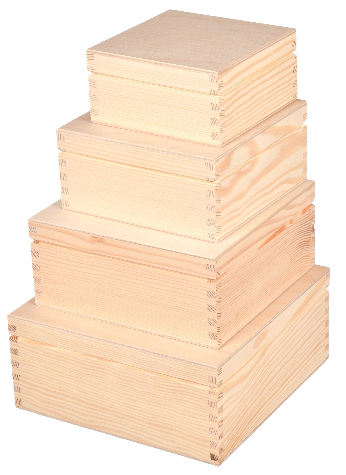 Drewniane pudełko komplet 4 sztuk decoupage