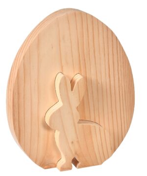 Jajko drewniane decoupage z zającem