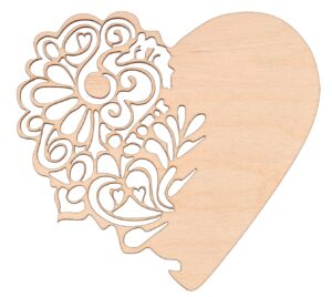 Serce drewniane ażurowe dekor