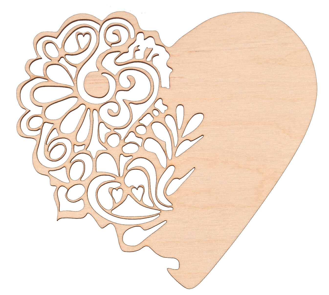 Serce drewniane ażurowe dekor