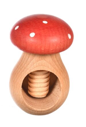 Dziadek do orzechów drewniany muchomor grzybek