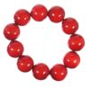 Korale i bransoletka drewniane czerwone