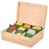 Pudełko drewniane na herbatę 6 przegród