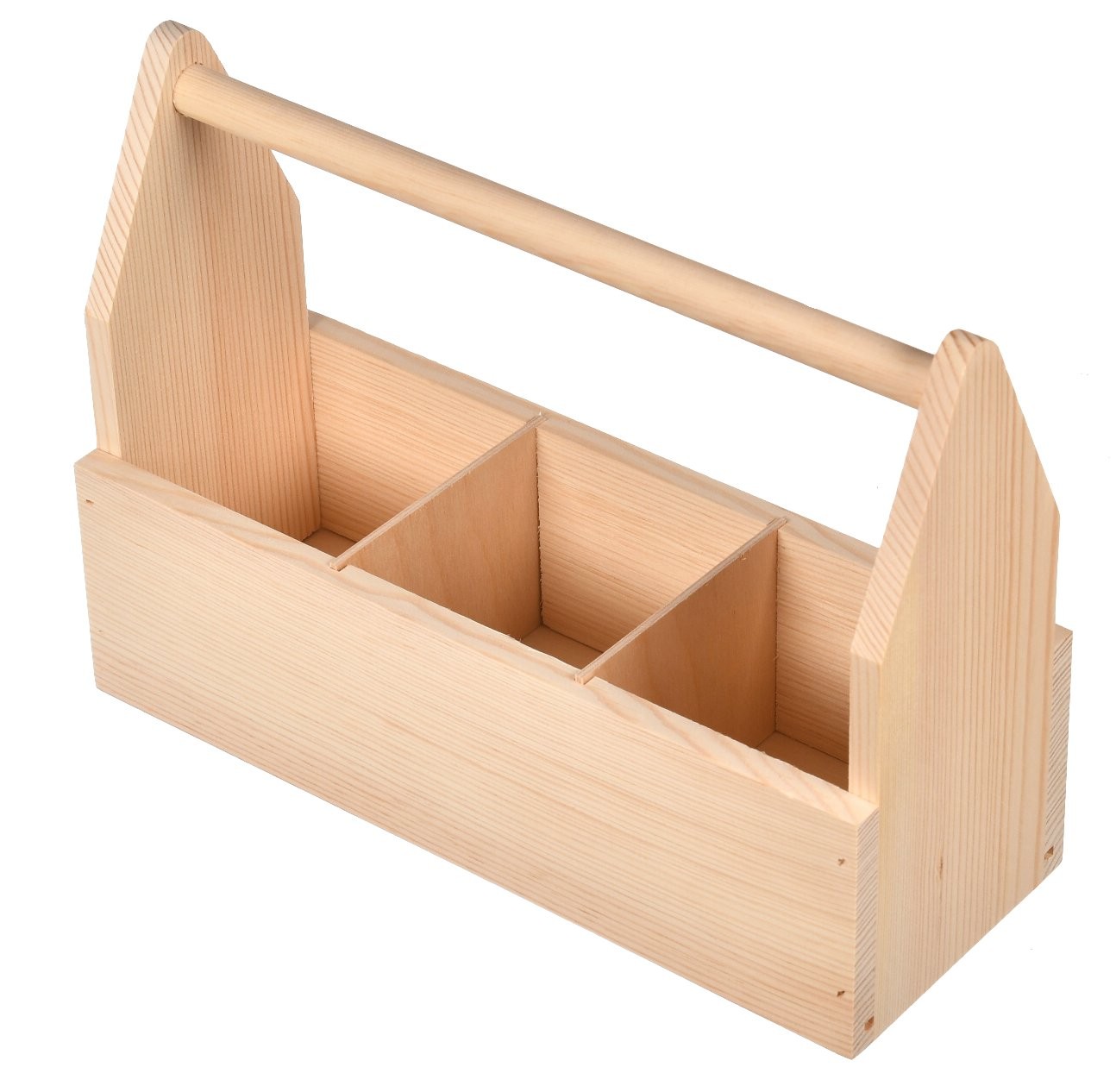 Drewniany organizer z 3 przegrodami