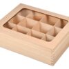 Pudełko drewniane na herbatę 12 przegród z szybką