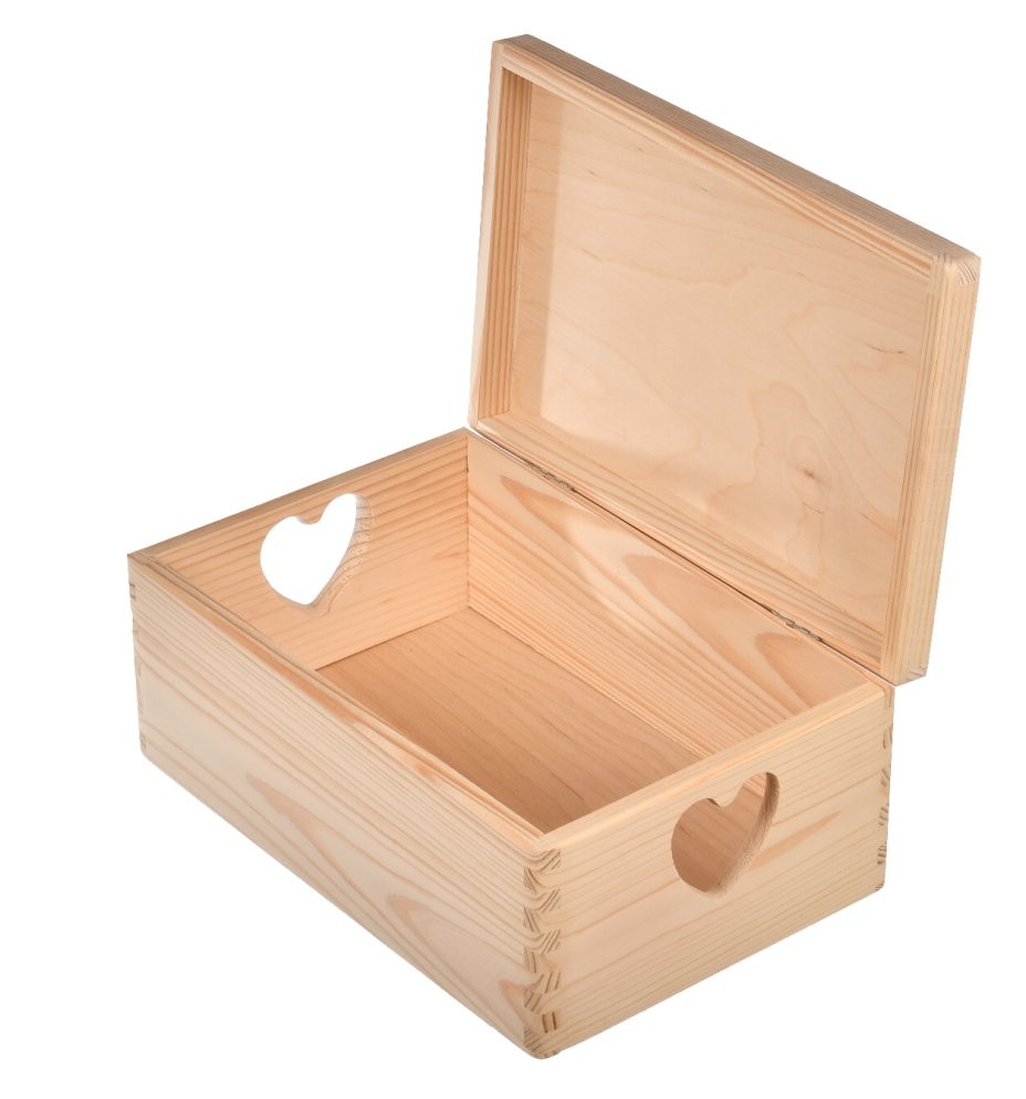Pudełko drewniane uchwyt serce 30x20