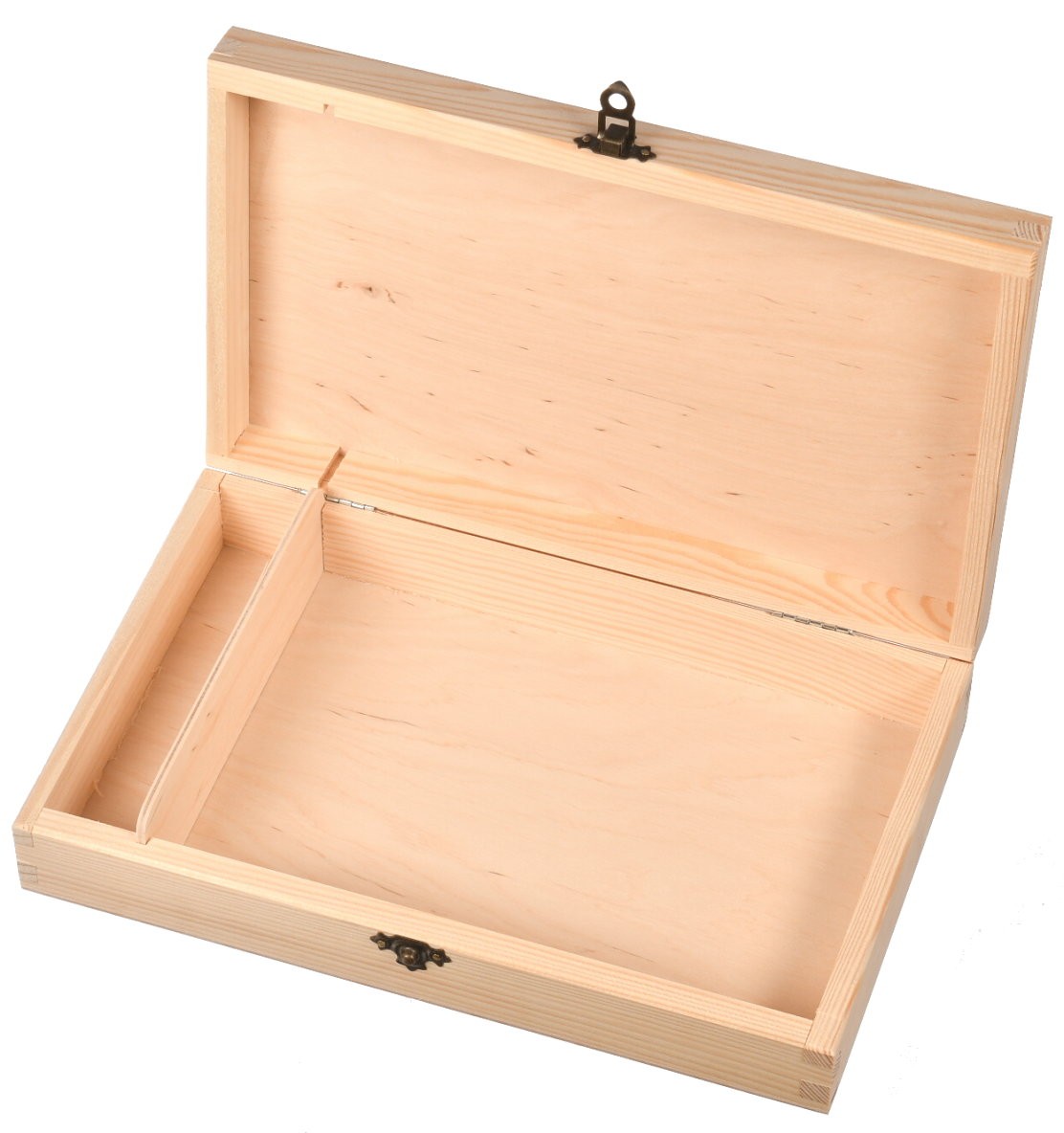 Pudełko drewniane na zdjęcia i pendrive decoupage