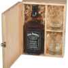 Skrzynka drewniana na whisky i 2 szklanki