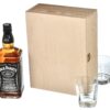Skrzynka drewniana na whisky i 2 szklanki