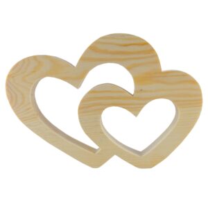 Drewniany dekor dwa serca
