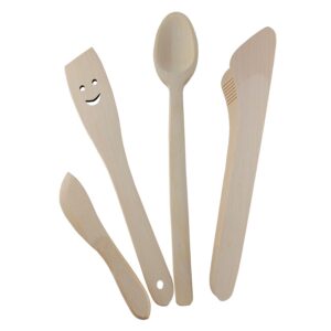 Zestaw drewnianych przyborów kuchennych