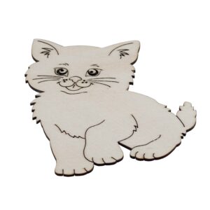 Kot drewniana dekoracja do decoupage