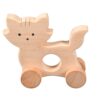 Drewniana ozdoba kot na kółkach