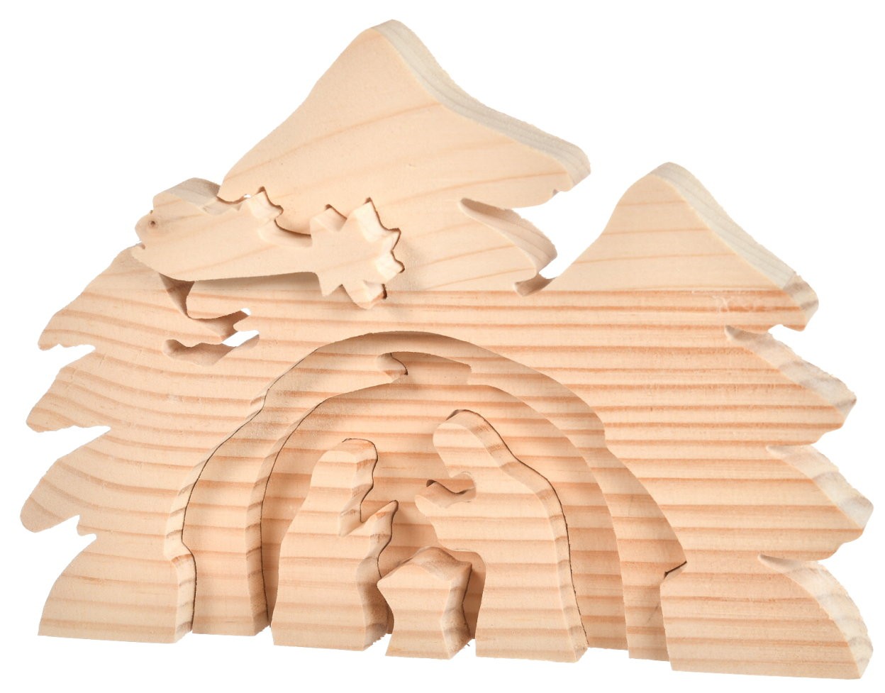 Drewniana szopka świąteczna do złożenia