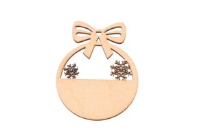 Bombka z śnieżynką mała 9x7cm