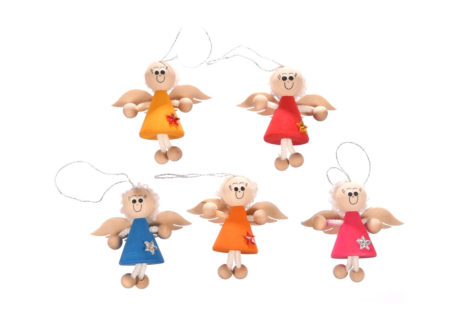 Aniołki na choinkę 7cm komplet