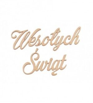 Drewniany napis "Wesołych Świąt" średni