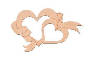 Serce drewniane małe dekor ramka na zdjęcie