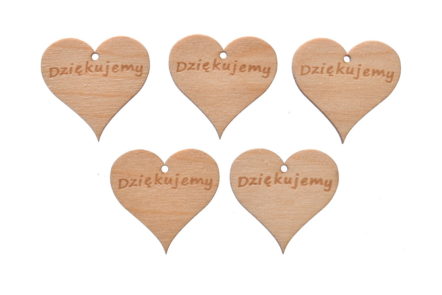 Serduszka na podziękowania dla gości 5szt