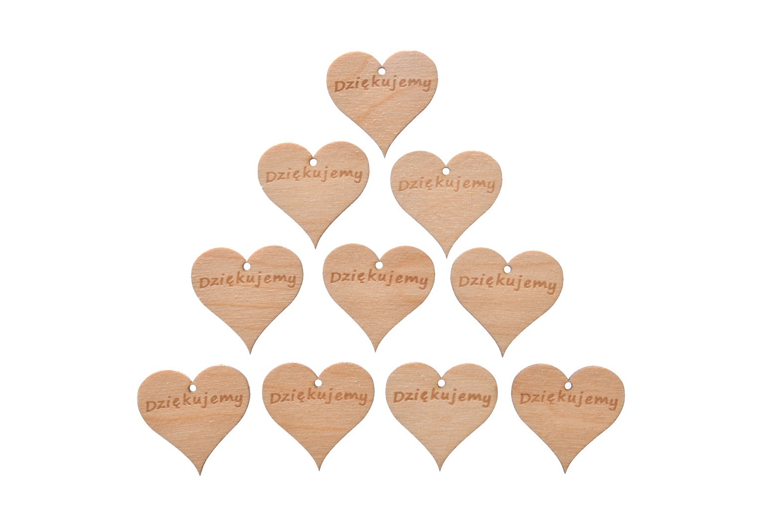 Serduszka na podziękowania dla gości 10szt