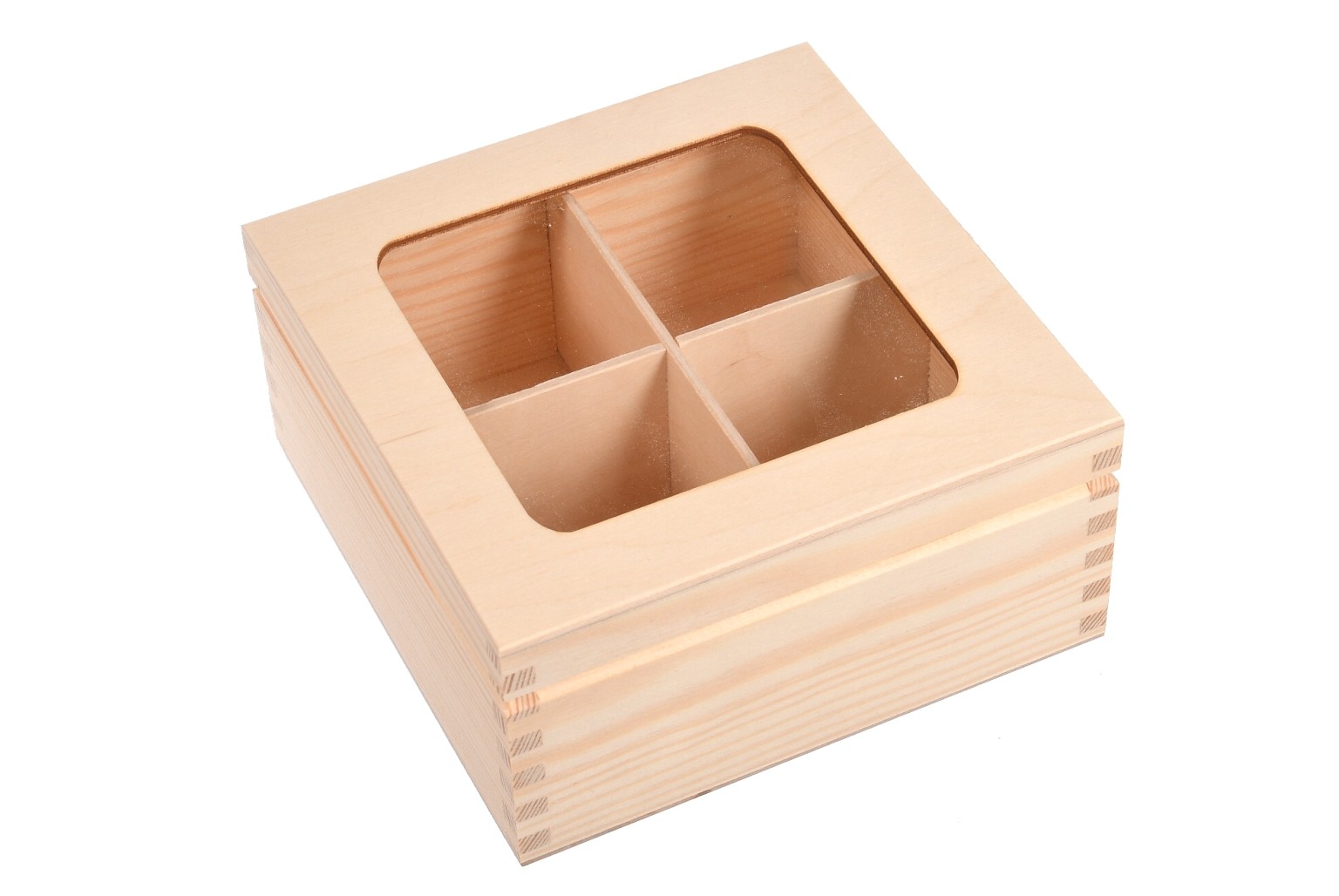 Pudełko na herbatę 4 smaki z szybką